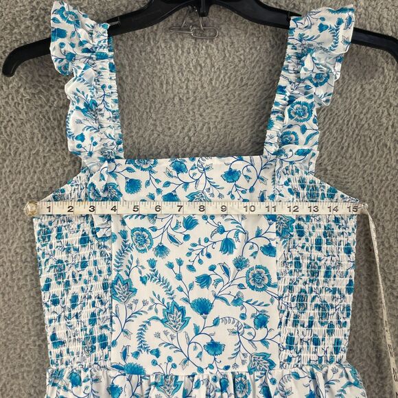 Draper James Womens Floral Dress Cottage Long 100% Cotton Sz S Flowy Ruffle - Picture 4 of 16